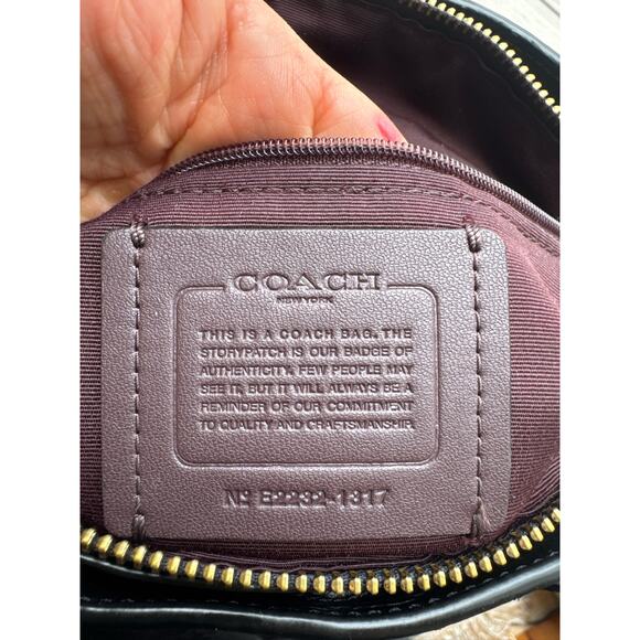 Coach Remi Pebbled Leather Satchel Bag - Black - Picture 7 of 7